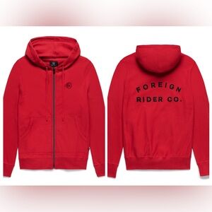 Foreign Rider Co. retro hooded full zip sweater men’s size large Retail $59